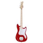 Glarry Right Handed Electric Bass Guitar for Beginner School Red