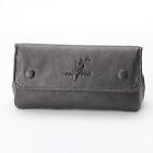 Soft PU Leather Pipe Tobacco Pouch Case Bag with 2 Pipes Holder Pocket Black