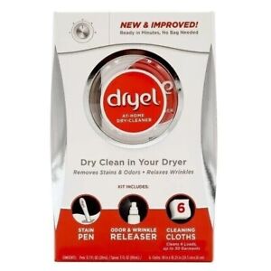 Dryel at Home Dry Cleaner Starter Kit with 6 Cleaning Cloths, Fresh Scent.