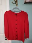 Talbots 100% Cashmere Women’s Size LG Cherry Red Sweater Cardigan Button Down