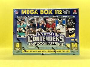 2020-21 Panini Contenders Football NFL Mega Box 1 Auto 2 Memorabilia Sealed