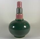 Vintage Roseville Futura Ball Bottle Vase 384-8 Art Deco Green And Pink