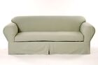 Cotton Slipcover Brushed Twill 2-piece Cushion Couch Sofa Loveseat Armchair