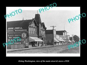 OLD 8x6 HISTORIC PHOTO OF ORTING WASHINGTON THE MAIN St & STORES c1920