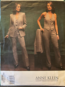 Vogue Pattern Anne Klein #2694 Size 12,14,16 Misses/Petite Jacket, Vest & Pants