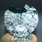 New Listing140g Natural Crystal.moss agate.Hand-carved. Exquisite owl.healing.gift A31