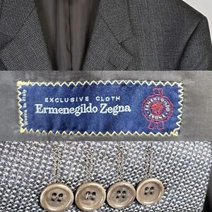 Ermenegildo Zegna Blazer Men 46R Gray Wool Sport Coat Jacket Coppley Designer