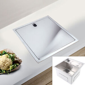 New ListingHidden Kitchen Sink Single Bowl Small Size Sink Stainless Steel w/ Faucet Square