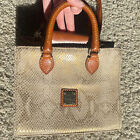Dooney Bourke Janine Python Snake Print Leather Mini Tote Satchel Crossbody Bag