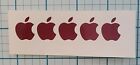 5 Burgundy Apple Logo Overlay Vinyl Decals - For iPhone Windows Laptops Mugs