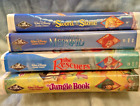 Lot of 4 Walt Disney VHS Tapes Black Diamond CLASSICS Mermaid Rescuers Jungle