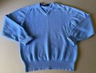 Hobbs Paris Women Blue 100% Cashmere Classic Vneck Long Sleeve Sweater Sz 44