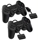 Controller for PlayStation 2 PS2 Wired Black by Voomwa [2 Pack] + US Seller