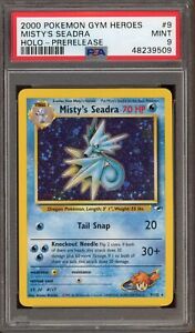 Pokemon Misty's Seadra Gym Heroes Prerelease Holo Rare Promo #9 PSA 9 Mint