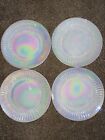 4 Federal Glass Moonglow Iridescent Dinner Plates White Opalescent 10 inch USA