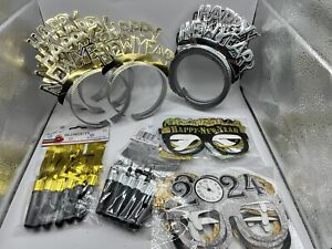 Happy New Year Party Decorations | 2024 Glasses | Head Bands Gold/Silver