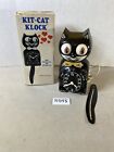 Vintage Jeweled Kit-Cat Klock Animated Clock Black Cat Working orig box 10D53
