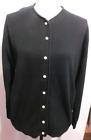 Vintage Willow Ridge Women's size XL Black Pearl Button Front CARDIGAN Sweater