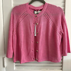 Women's Max & Moi Cropped Silk Cashmere Blend Cardigan Pink Size M NWT