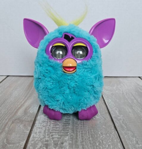 HASBRO Teal Blue Purple Yellow FURBY Boom Tested & Working 2012 Toy