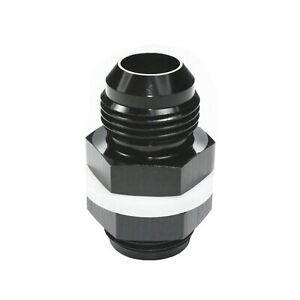 -6 AN AN6 Flare Fuel Cell Bulkhead Fitting With  PTFE Washer BLACK 6AN