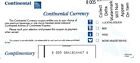 Continental Airlines Currency - In Flight Voucher - Collectable