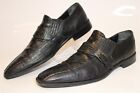 Versace Italy Made Mens 43.5 10.5 Ostrich Skin Leather Monk Strap Loafers USED