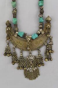 Antique Ethnic Islamic  Necklace Pendant With Turquoise