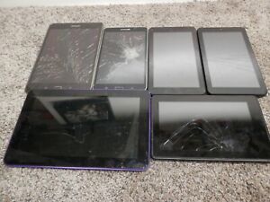 LOT OF 6 CRACKED SCREEN UNTESTED TABLETS VARIOUS MODELS