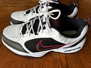 🔥Men's Nike Air Monarch IV White Black Red Running Shoes Size 13W