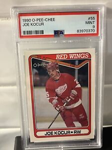 1990-91 O-Pee-Chee Joey Kocur RC Rookie Hockey Card #55 OPC PSA 9 Mint