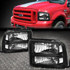 FOR 05-07 FORD F250 F350 SUPER DUTY BLACK HOUSING CLEAR CORNER HEADLIGHT LAMPS (For: More than one vehicle)