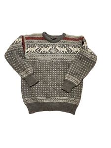 Vintage Dale of Norway Nordic Wool Sweater Reindeer Designer XL Size