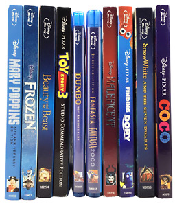 10 Pack Disney Pixar Blu-Ray DVD Lot Frozen Coco Finding Dory Toy Story Fantasia