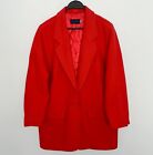 Vintage ESCADA Womens Jacket Coat Wool Blend Single-Button Red Size 40