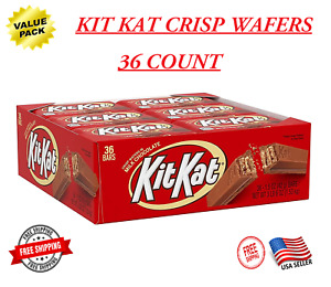 KIT KAT Milk Chocolate Wafer Candy Bars, 1.5 Oz Bars, Box of 36 - Fast Free Ship