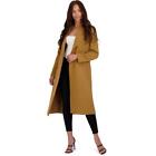 Avec Les Filles Womens Tan Double-Breasted Wool Coat Outerwear M BHFO 9459
