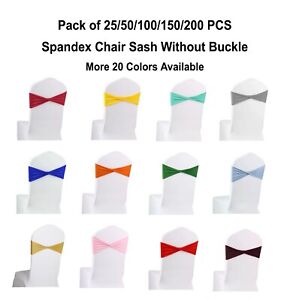 25~50~100~150~200 Spandex Chair Sash Bow without Buckle Wedding Party-FREE SHIP