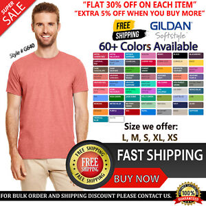 Gildan Adult Softstyle T-Shirt Ringspun Cotton Crew Neck Plain T-Shirt - G640