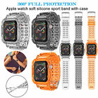 For Apple Watch Series 9/8/7/6/5/4/3 Clear Case Rugged Band Strap 41/45mm Cover