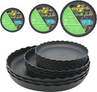 🌿 Black Round Plant Pot Saucers Drip Tray 12Pcs 6 8 10 In Durable In/Outdoor