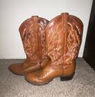 Men's Tony Lama Cowboy Western Boots Brown Ostrich Leather Size 11 D
