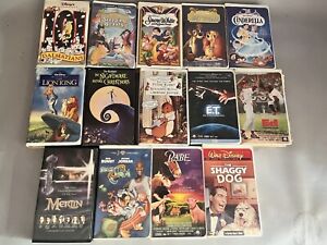 Vintage Lot of 16 VHS Movies Tested Disney, Warner Brothers, Cartoons , Animated