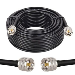 MOOKEERF RG58 Coaxial Cable, 100FT UHF PL259 Cable, CB Antenna Coax Cable, UH...