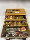 Vintage 1979 Old Pal Tackle Box 3 tray 1080 w/ Fishing Items Gear