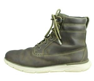LL Bean Down East Mens Green Leather Cushioned Insulated Utility Boots Size 12 M