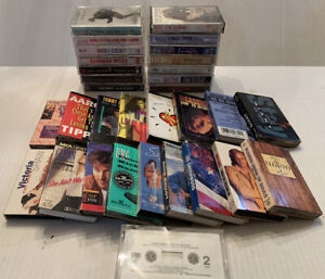 Assorted Lot of 32 Cassette Tapes & Cassette Singles 80’s & 90’s Rock Country