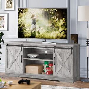 TV Stand Wood Farmhouse Entertainment Center Media Console for up to 65