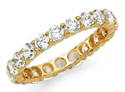 2.60 Ct Round Created Diamond Real 14k Yellow Gold Eternity Bridal Band Ring