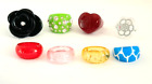 Lot of 8 Acrylic Lucite Rings Sizes 6 to 9 Contemporary and Vintage